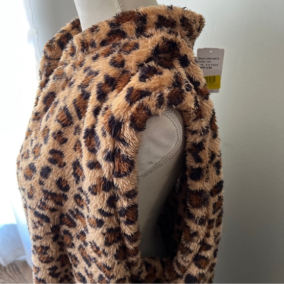 Suzanne Betro 4X Sherpa Long Cardigan Open Front Cheetah - Picture 3 of 4